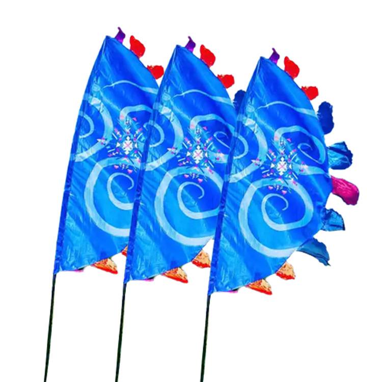 Outdoor custom beach flag double-sided printing factory straight hair